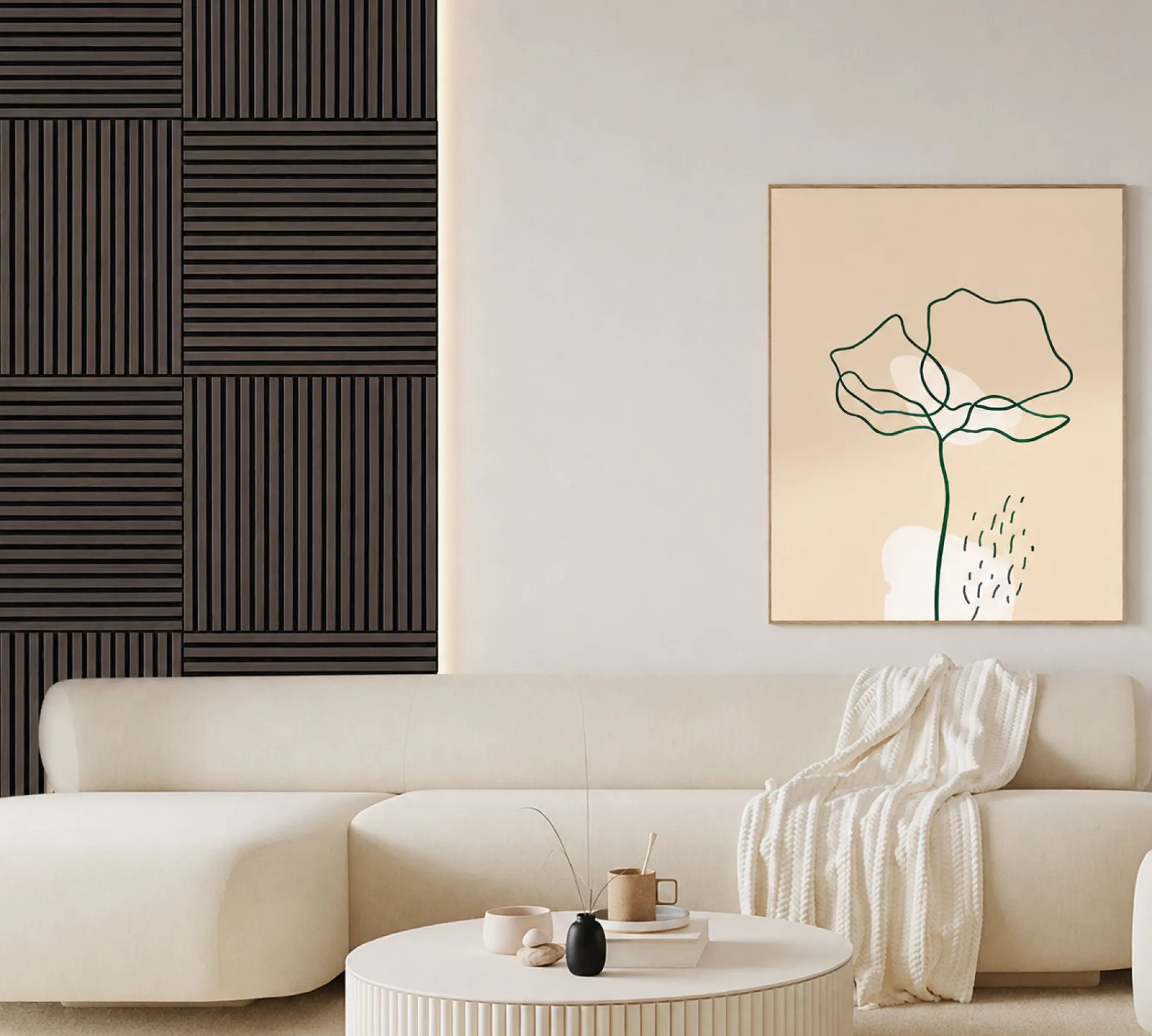 Akustikpanel mørk eg 60x60,5x1,3cm