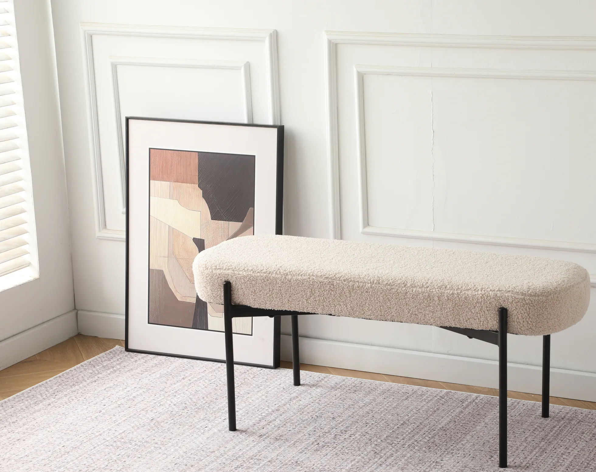 Amalie teddystof beige/sort