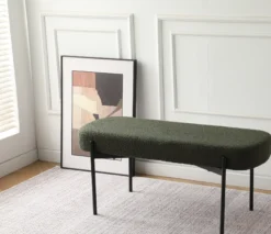 Amalie teddystof grøn/sort