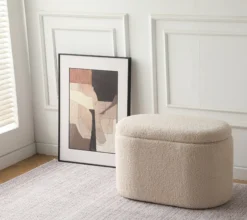 Aranda med opbevaring teddystof beige