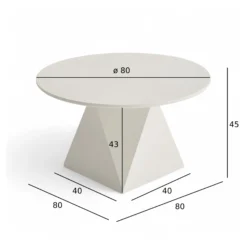 Aura creme hvid ø80x45cm