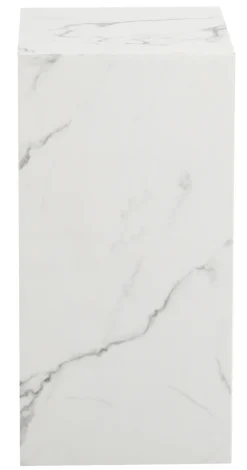 Avery piedestal i hvid marmorprint 25x25x50cm