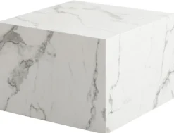 Avery sofabord i hvid marmorprint 58x58x40cm