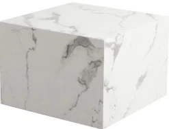 Avery sofabord i hvid marmorprint 50x50x35cm