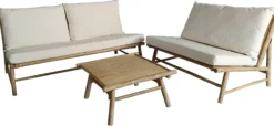 Bambus loungesæt beige