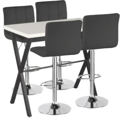 Barbord sæt Grappa hvid/Barstol sort