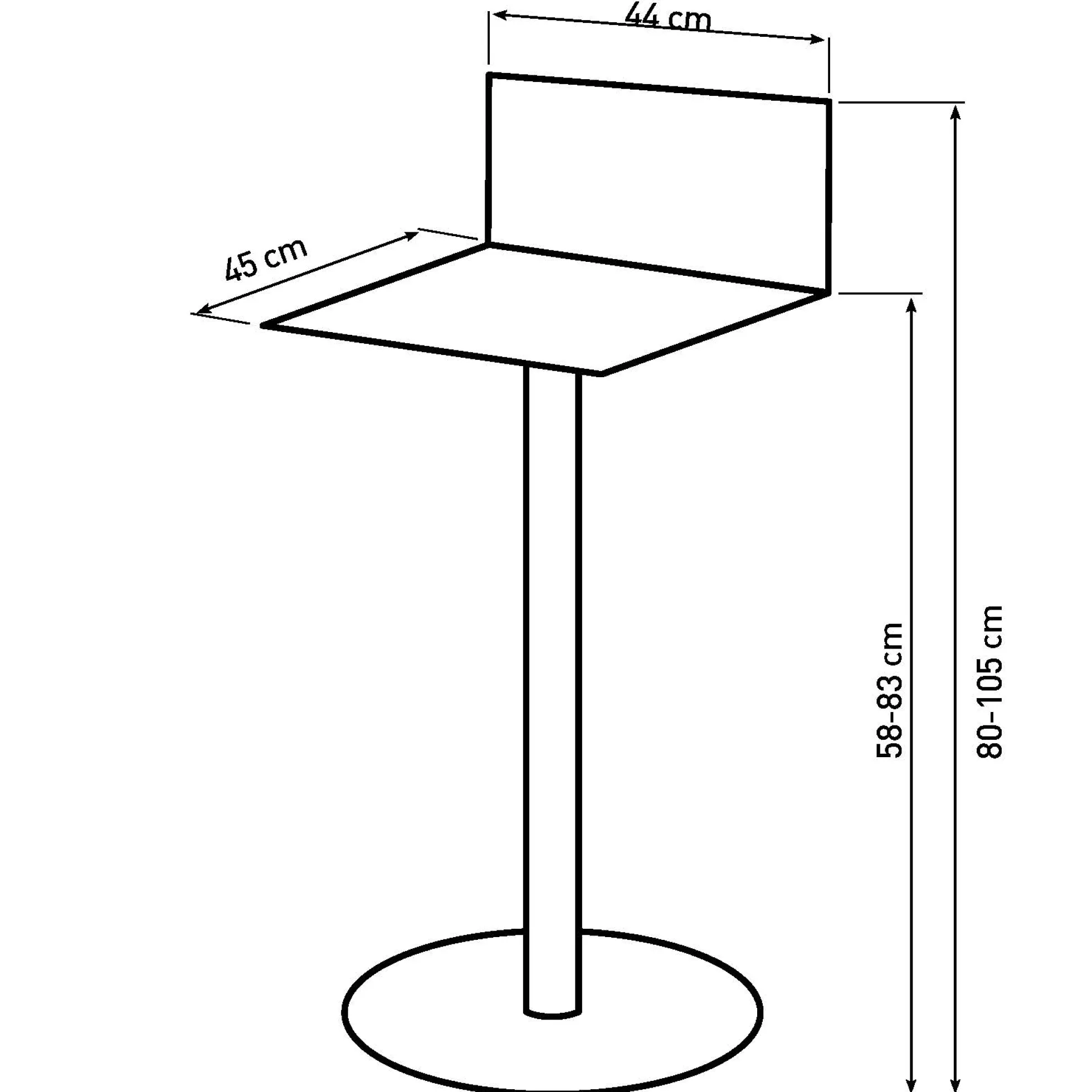 Barbord sæt Grappa sort/Luna barstol sort/krom