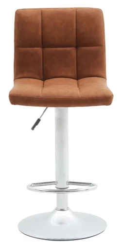 Barstol kunstlæder cognac/krom