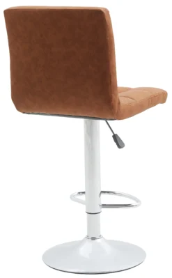 Barstol kunstlæder cognac/krom