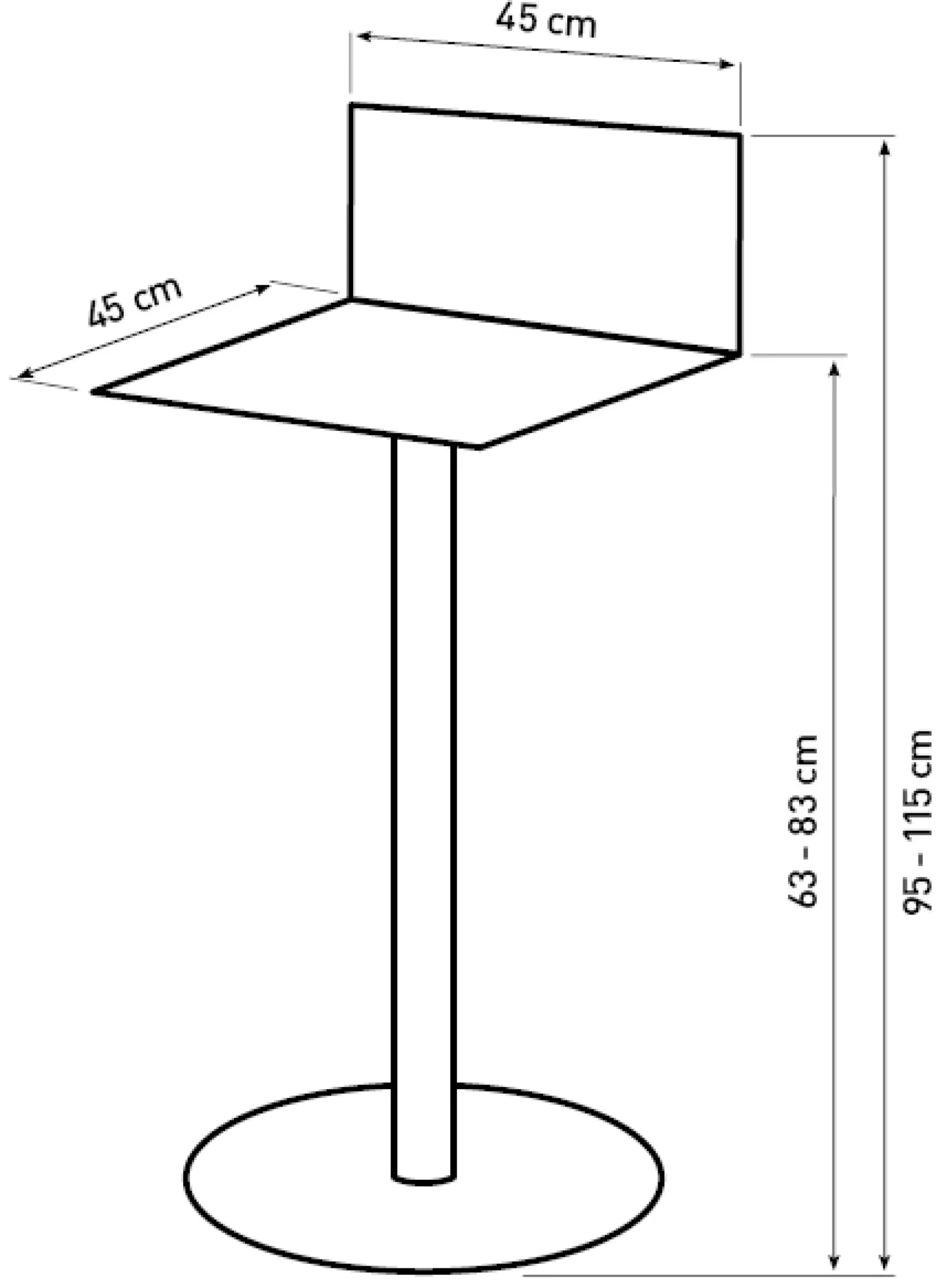 Barstol kunstlæder sort/krom