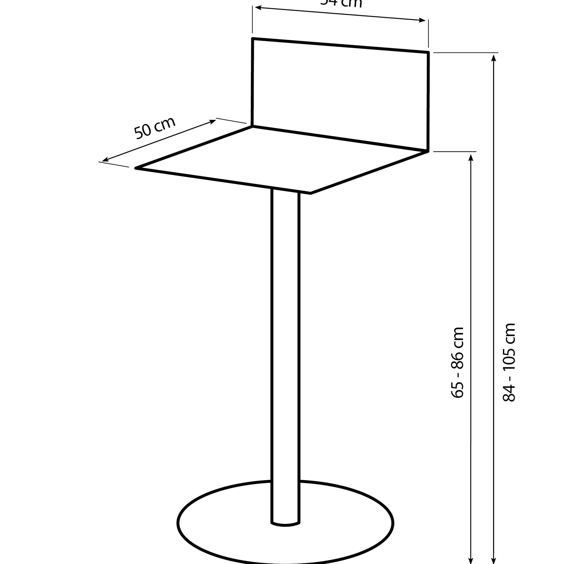 Barstol kunstlæder sort/krom