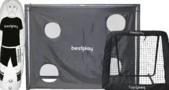 Bestplay fodboldmål 220x170cm + rebounder 130x130cm + airdummy 180cm