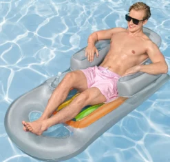 Bestway oppustelig loungestol grå 161x84cm