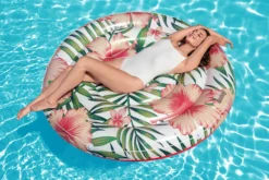 Bestway oppustelig luftmadras med blomster ø158cm