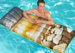 Bestway oppustelig luftmadras solnedgang grå 183x71cm