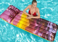 Bestway oppustelig luftmadras solnedgang pink 183x71cm