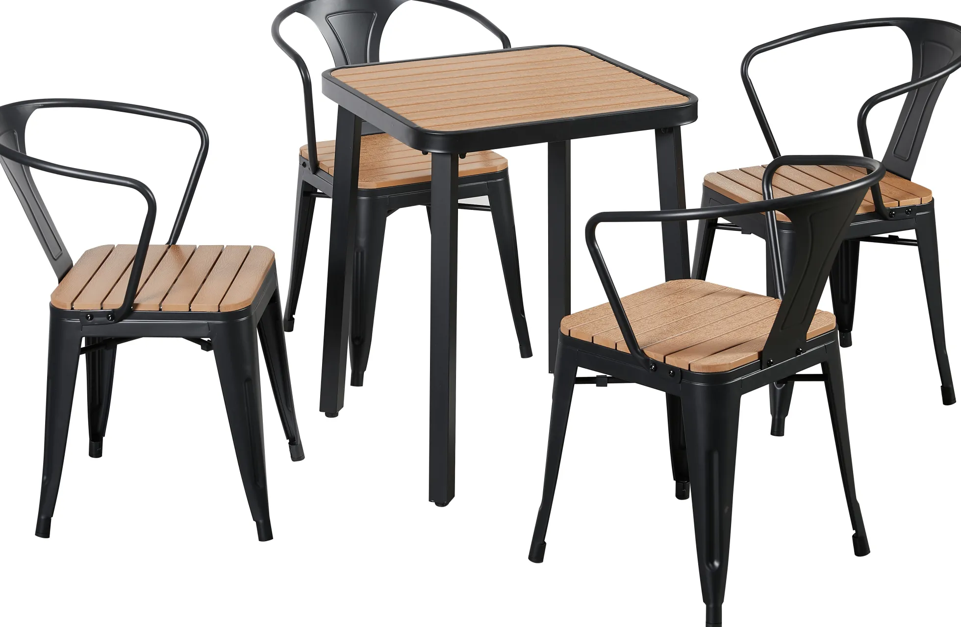 Cafesæt Lacroix mat sort/træ