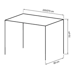 Calvia 270x95x75cm eg smoked/smoked