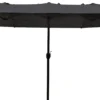 Dobbelt parasol mørkegrå 2,2x4m