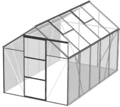 Drivhus glas sølv 5,97m2