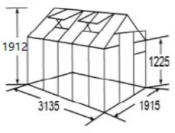 Drivhus glas sølv 5,97m2