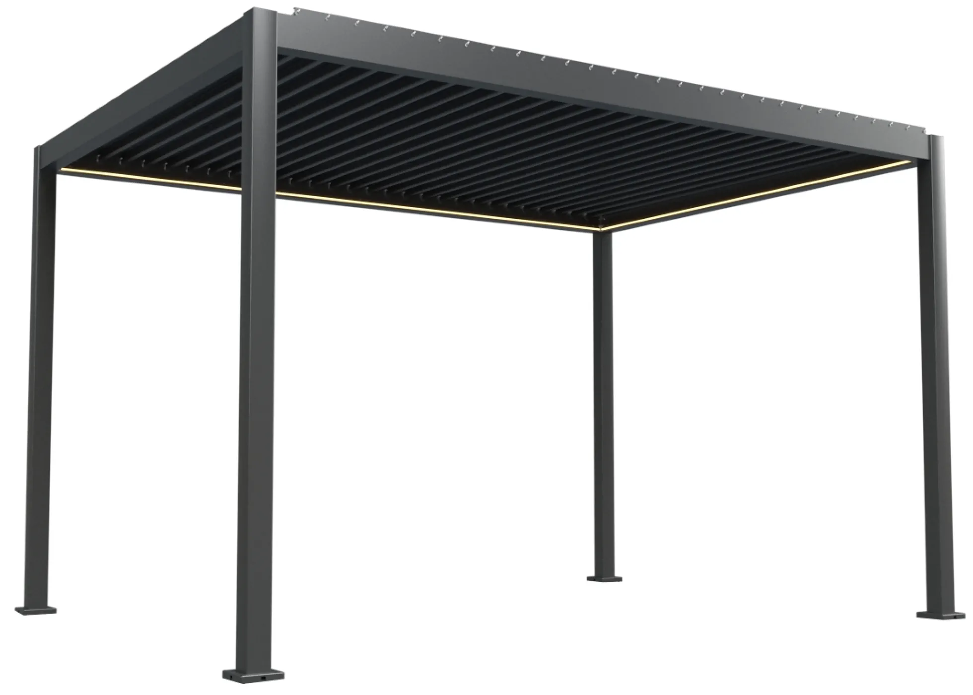 Essence elektrisk LED pergola med lameltag 400x300cm antracit