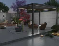 Essence elektrisk LED pergola med lameltag 400x300cm antracit
