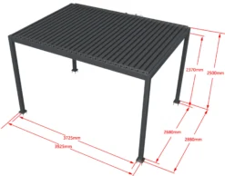 Essence elektrisk LED pergola med lameltag 400x300cm antracit
