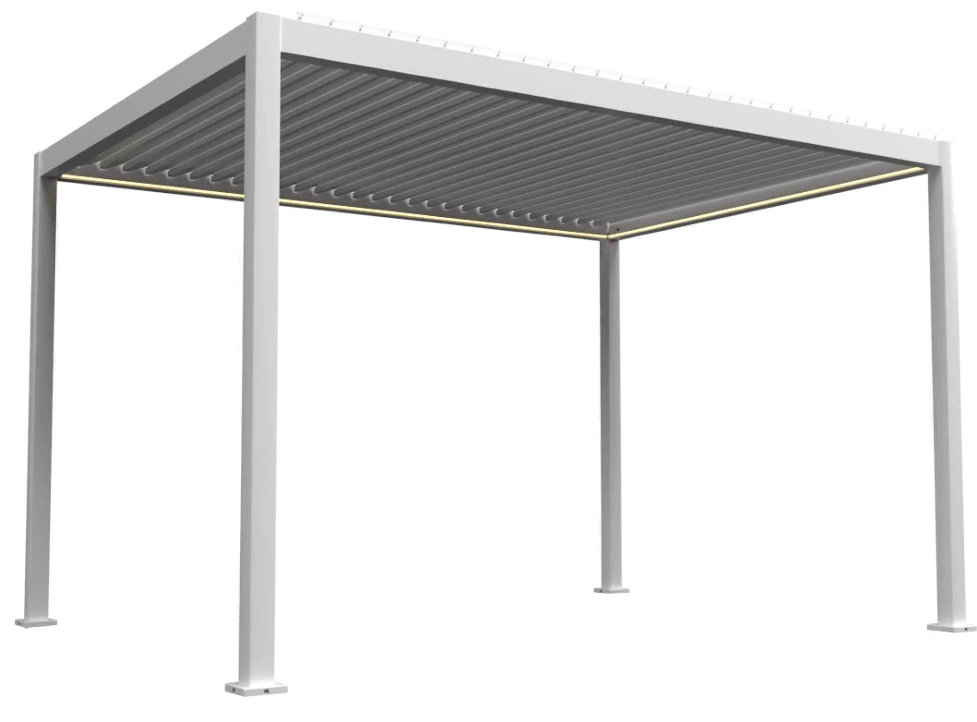 Essence elektrisk LED pergola med lameltag 400x300cm hvid