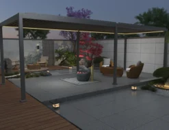 Essence elektrisk LED pergola med lameltag 600x300cm antracit