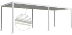 Essence elektrisk LED pergola med lameltag 600x300cm hvid