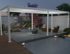 Essence elektrisk LED pergola med lameltag 600x300cm hvid