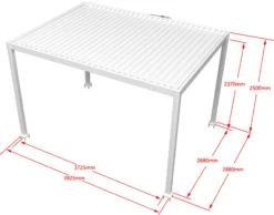 Essence elektrisk pergola med lameltag 400x300cm hvid