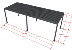 Essence elektrisk pergola med lameltag 600x300cm antracit