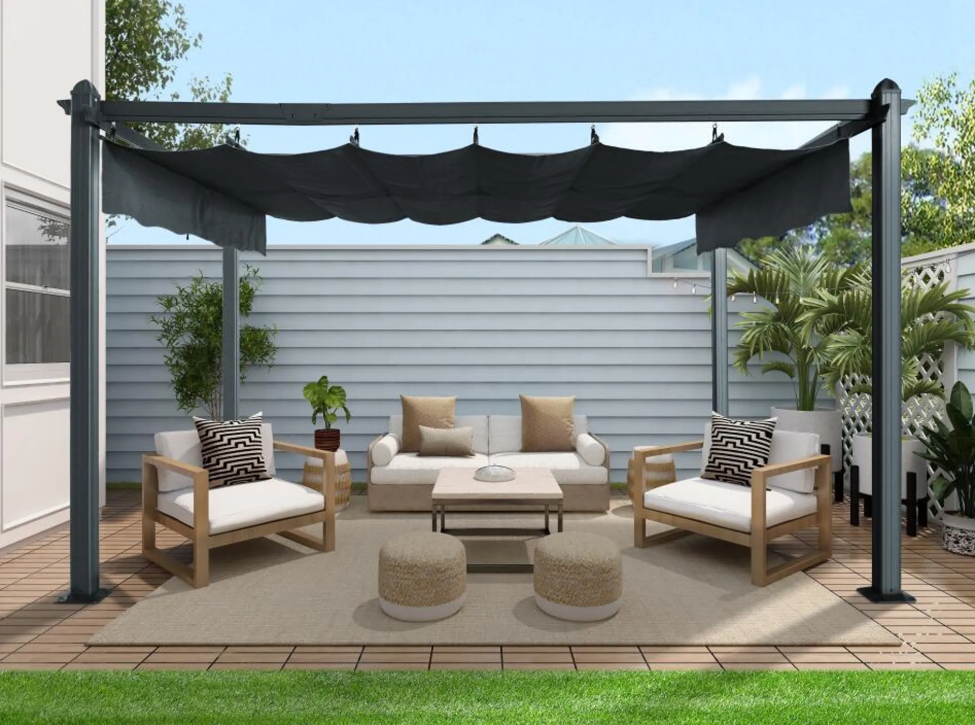 Essence manuel pergola med dug 12m2