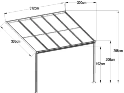 Essence pergola med polycarbonat 9m2