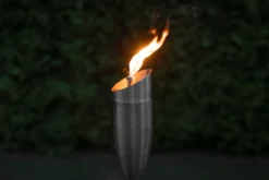 Fakkel i rustfrit stål/sort 158cm