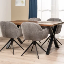 Firenze med krydsben 160x95x74cm eg smoked/sort