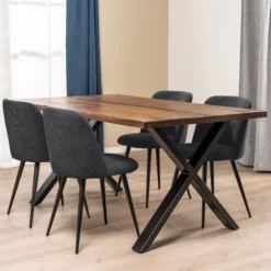 Firenze med krydsben 160x95x74cm eg smoked/sort
