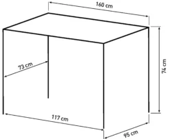 Firenze med skråben 160x95x74cm eg natur/sort