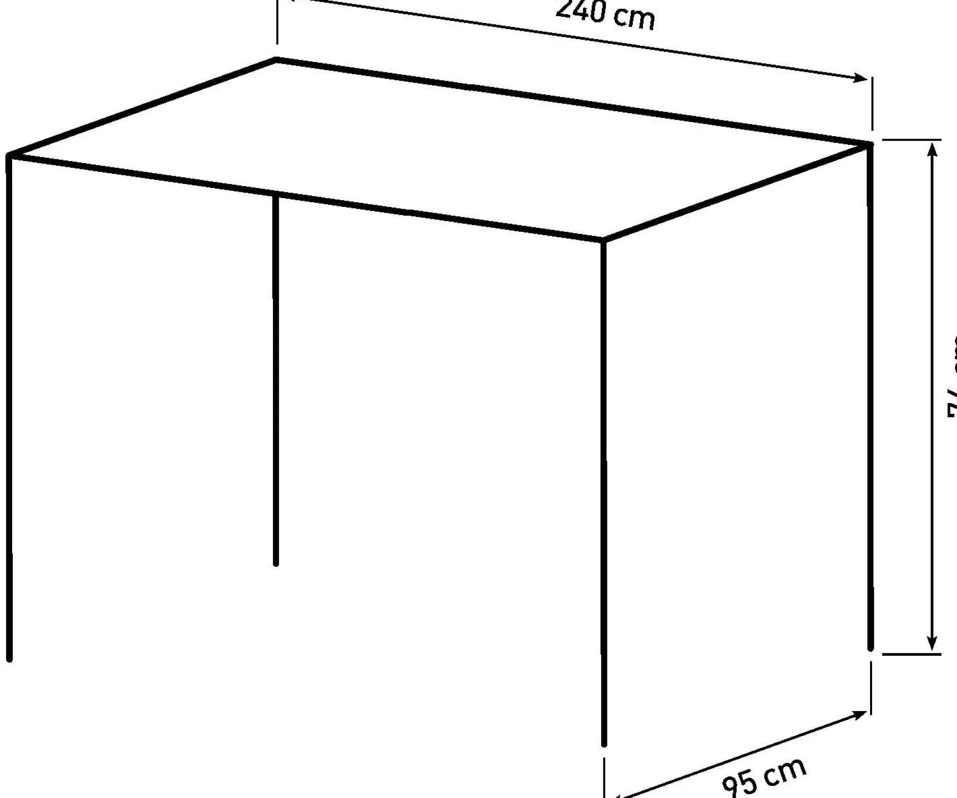 Firenze med skråben 240x95x74cm eg natur/sort