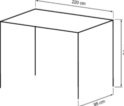 Firenze med skråben 220x95x74cm eg smoked/sort