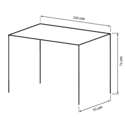 Firenze med skråben 240x95x74cm eg smoked/sort
