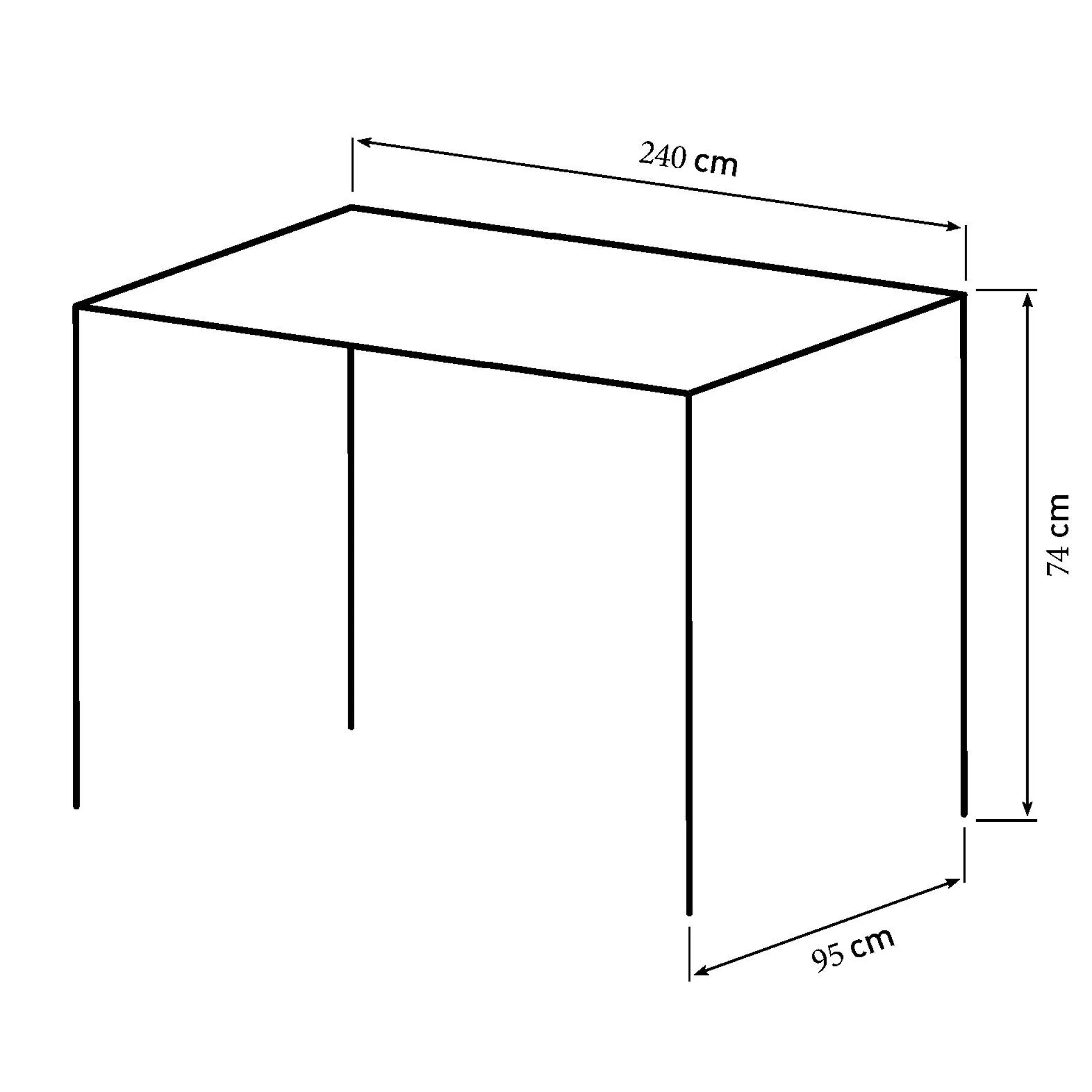 Firenze med skråben 240x95x74cm eg smoked/sort