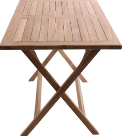 Foldbar havebord teaktræ 70x120x75,5cm