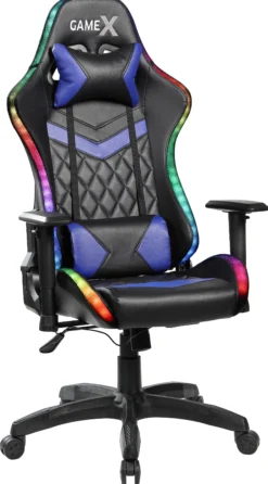 GameX Lopez LED kunstlæder sort/blå