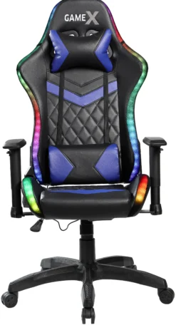 GameX Lopez LED kunstlæder sort/blå