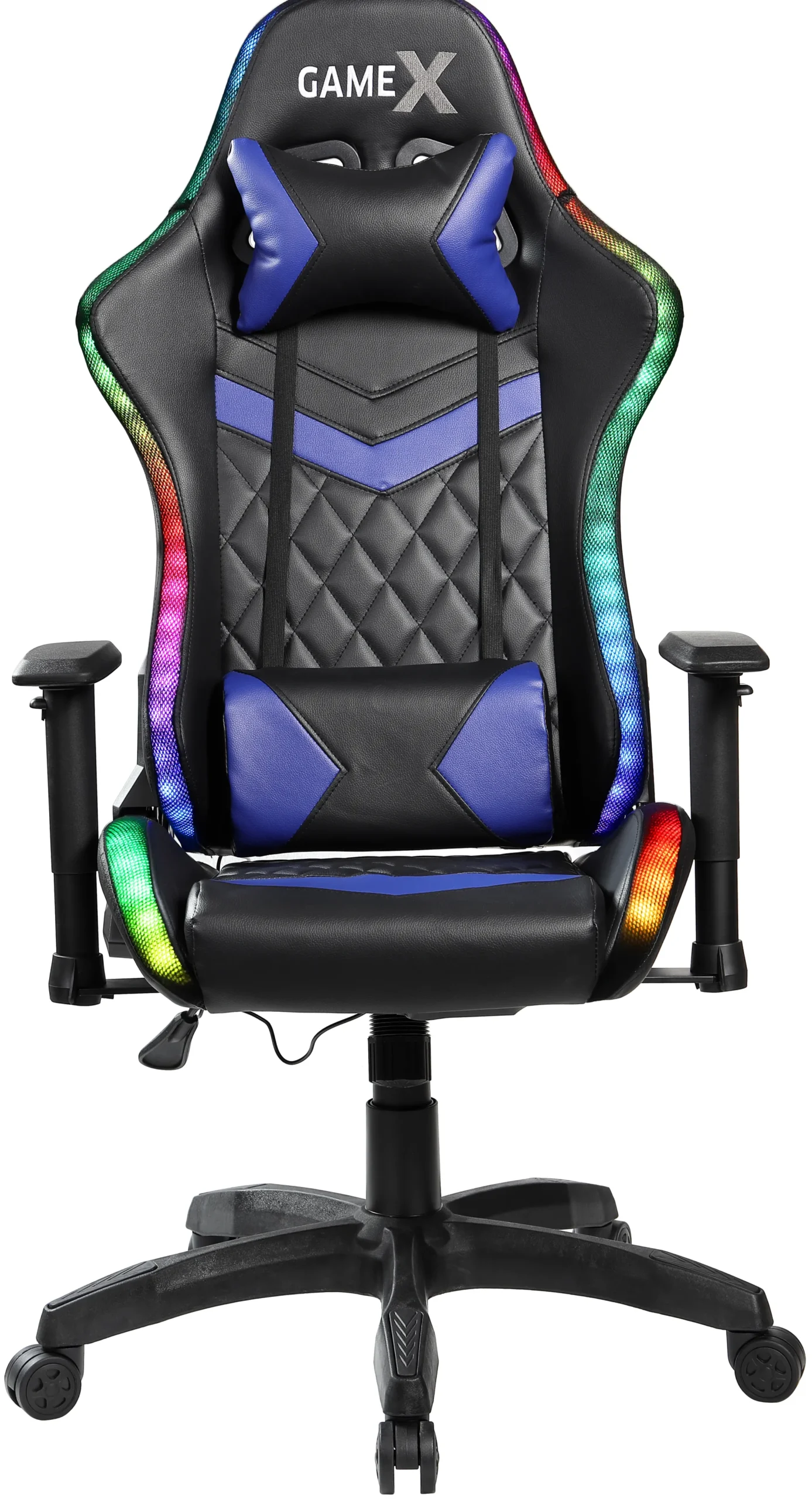 GameX Lopez LED kunstlæder sort/blå