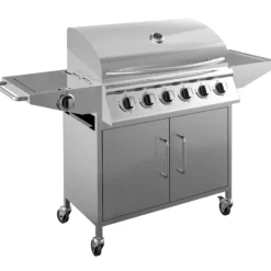 Gas grill med 6 brændere og blus