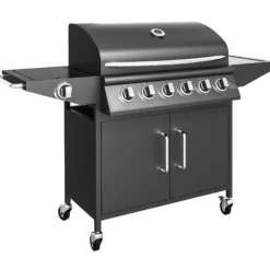 Gasgrill med 6 brændere og sideblus